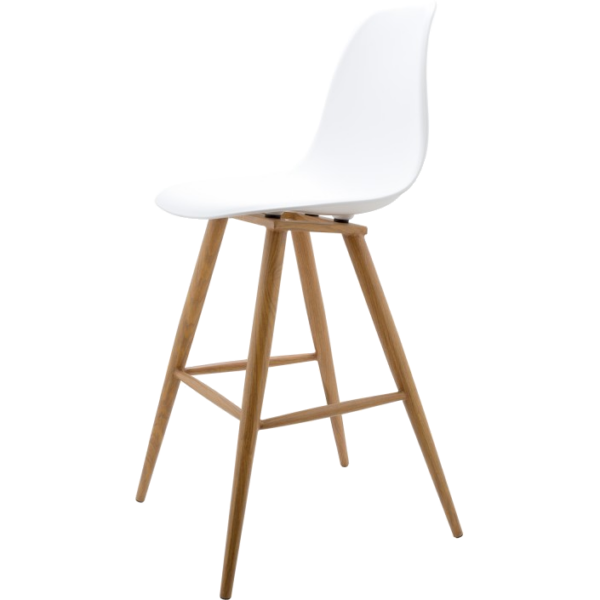 Tabouret Haut Bois/Blanc